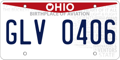 OH license plate GLV0406