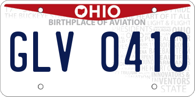 OH license plate GLV0410
