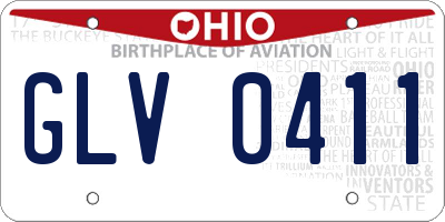 OH license plate GLV0411