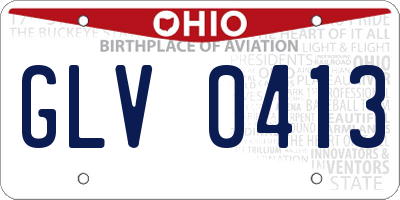 OH license plate GLV0413