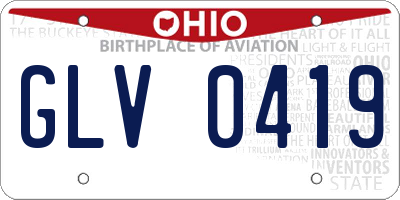 OH license plate GLV0419
