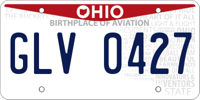 OH license plate GLV0427