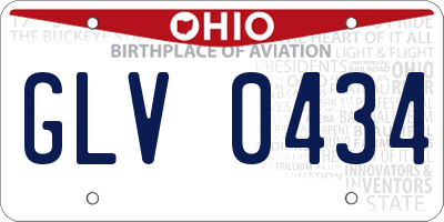 OH license plate GLV0434