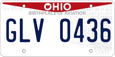 OH license plate GLV0436
