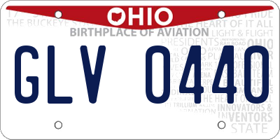 OH license plate GLV0440