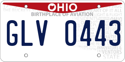 OH license plate GLV0443