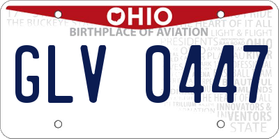 OH license plate GLV0447