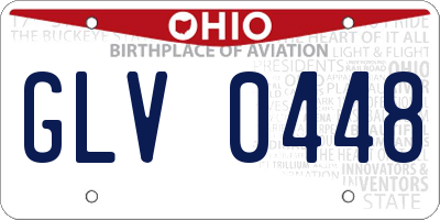 OH license plate GLV0448