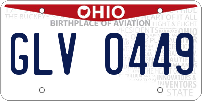 OH license plate GLV0449