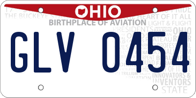 OH license plate GLV0454