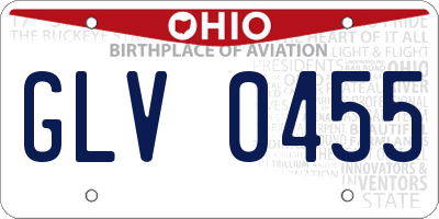 OH license plate GLV0455