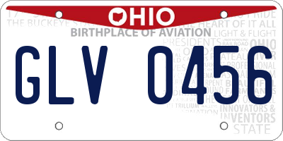 OH license plate GLV0456