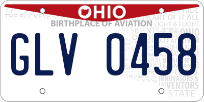 OH license plate GLV0458