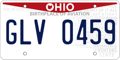 OH license plate GLV0459