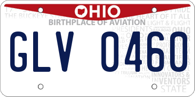 OH license plate GLV0460