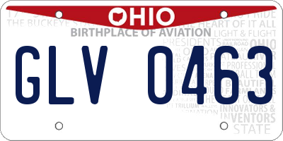 OH license plate GLV0463