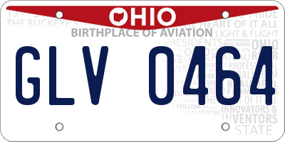 OH license plate GLV0464