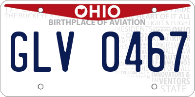 OH license plate GLV0467