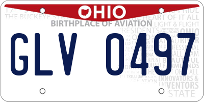 OH license plate GLV0497