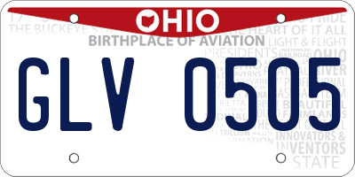 OH license plate GLV0505