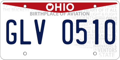 OH license plate GLV0510
