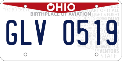 OH license plate GLV0519