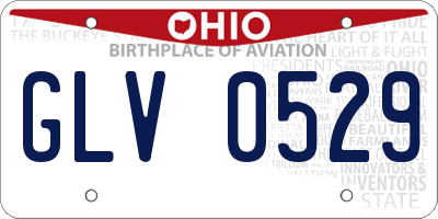 OH license plate GLV0529