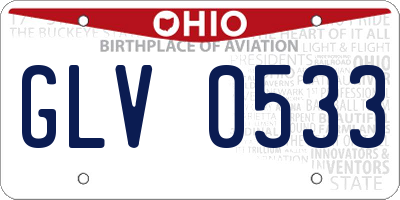 OH license plate GLV0533