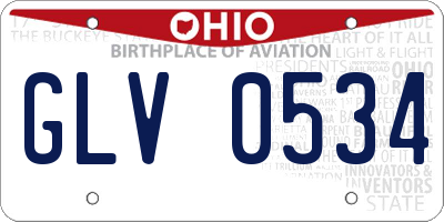 OH license plate GLV0534