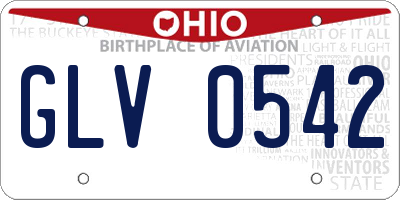 OH license plate GLV0542