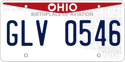 OH license plate GLV0546