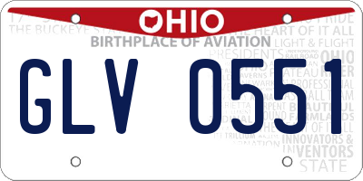 OH license plate GLV0551