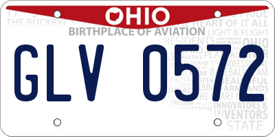 OH license plate GLV0572