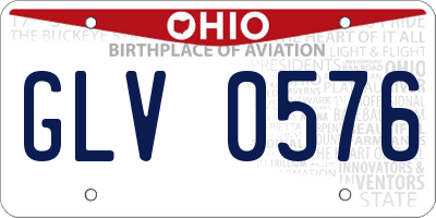 OH license plate GLV0576