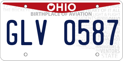 OH license plate GLV0587