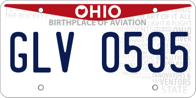 OH license plate GLV0595