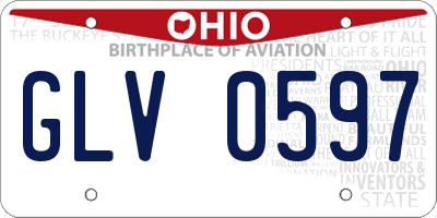 OH license plate GLV0597