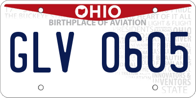 OH license plate GLV0605