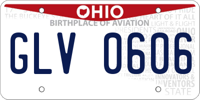 OH license plate GLV0606