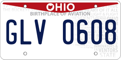 OH license plate GLV0608