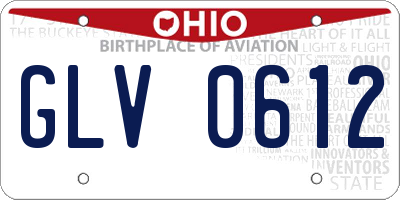 OH license plate GLV0612