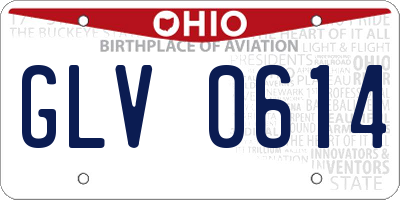 OH license plate GLV0614