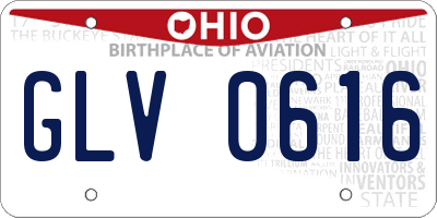OH license plate GLV0616