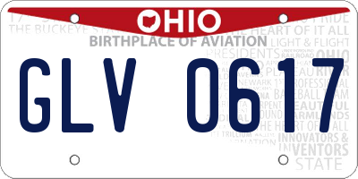 OH license plate GLV0617
