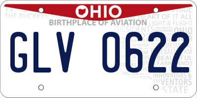 OH license plate GLV0622