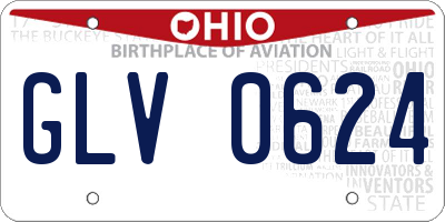 OH license plate GLV0624