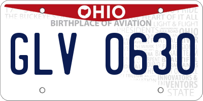 OH license plate GLV0630