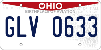 OH license plate GLV0633