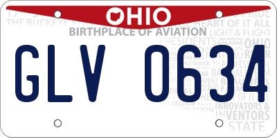 OH license plate GLV0634