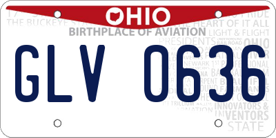 OH license plate GLV0636